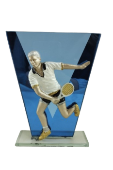 Homem jogando troféu de tênis, 13 cm