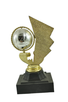Troféu relâmpago com bola de petanca, 15 cm