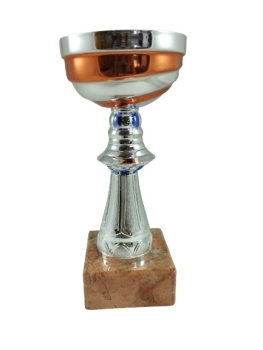 Copa con detalles en color naranja, 18 cm