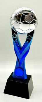 TROFEO BALON FUTBOL PLATA / AZUL, 26 cm TROFEO BALON FUTBOL PLATA / AZUL