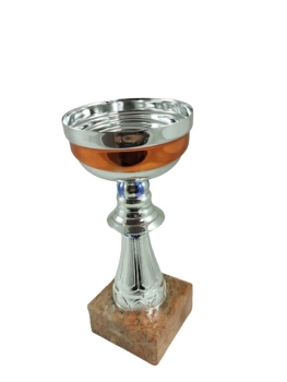 Copa con detalles en color naranja, 18 cm
