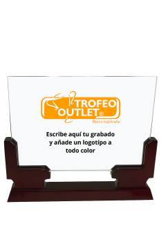 PLACA HOMENAJE CRISTAL GRABADO LASER , 31.5 x 27.5 cm
