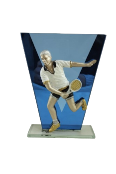 Homem jogando troféu de tênis, 13 cm