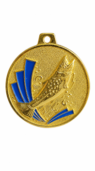MEDALLA DORADA PESCA , 5 cm