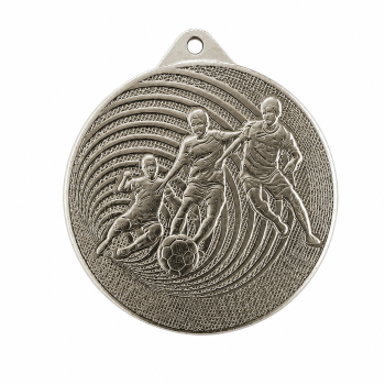 MEDALLA FUTBOL COLOR PLATA, 7 cm