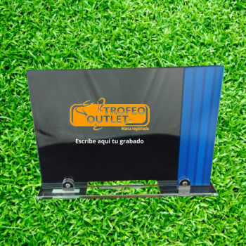 Placa de homenagem com detalhe azul, 0.23 cm