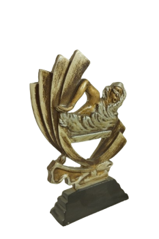 Trofeo nadadora  en color dorado, 17 cm