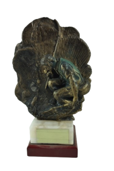 Troféu de pesca de cristal com pescador y con grabacion incluida, 22 cm