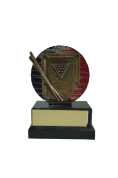 Trofeo billar con mesa y tacos, 15.5 cm