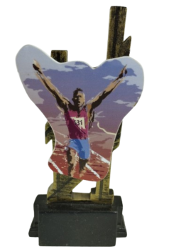 Trofeo corredor madera, 17 cm