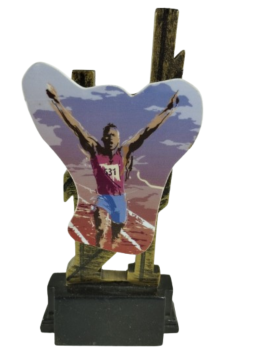 Trofeo corredor madera, 17 cm