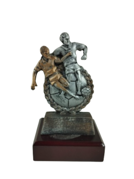 Trofeo futbol jugadores contrincates, 18 cm