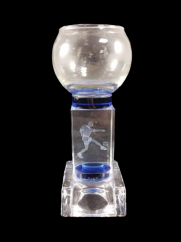 Trofeo futbol copa con peana crital, 16 cm