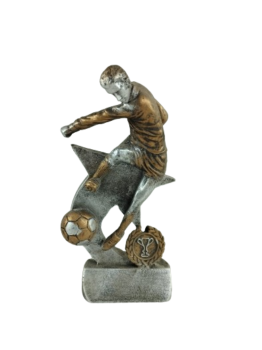 Troféu de jogador de futebol com estrela, 16.5 cm