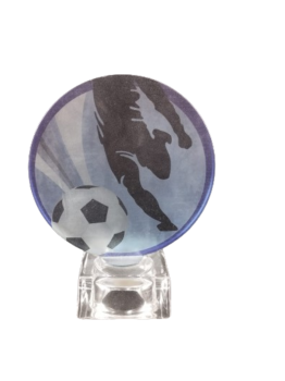 Troféu de futebol redondo de cristal, 15.5 cm