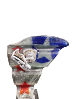Trofeo corredor azul y rojo, 19.5 cm