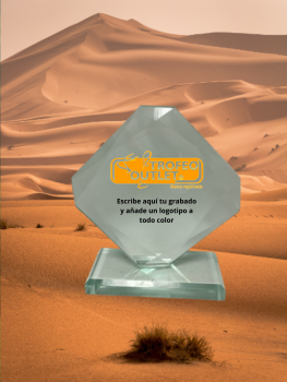 Trofeo cristal outlet sin picos para grabacion personalizada, 14 cm