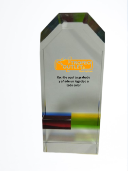 Trofeo cristal colores oferta outlet para grabar , 17.5 cm