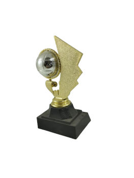 Troféu relâmpago com bola de petanca, 15 cm