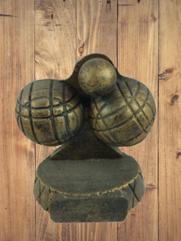 Trofeo petanca imitacion madera, 9 cm