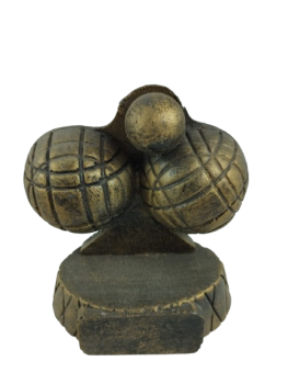 Trofeo petanca imitacion madera, 9 cm