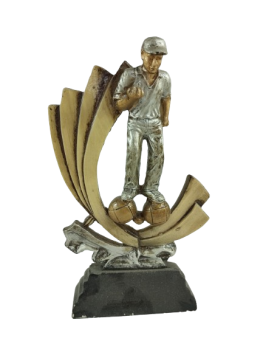 Trofeo chico jugando a la petanca, 18.5 cm