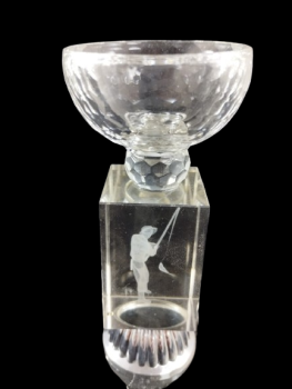 Troféu de pesca de cristal com pescador, 16 cm