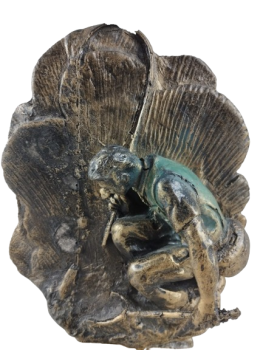 Troféu de pesca de cristal com pescador y con grabacion incluida, 22 cm