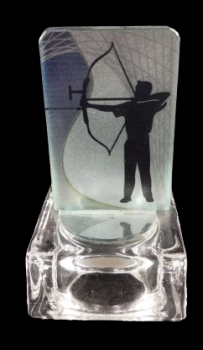 Trofeo tiro al arco de cristal , 24,4 cm