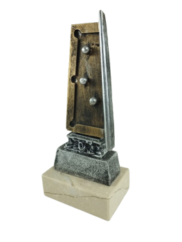 Troféu de bilhar com mesa de sinuca e bolas, 20 cm