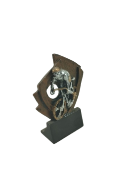 Troféu de ciclismo montado em uma bicicleta, 12 cm