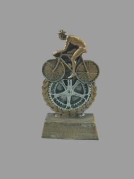 Troféu de ciclismo com ciclista andando de bicicleta, 15 cm