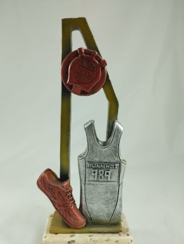 Troféu de basquete com camisa e bota, 26 cm
