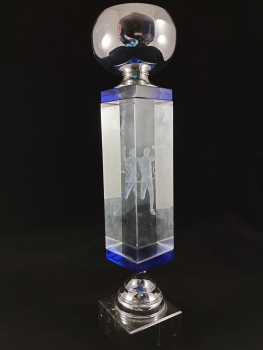 Troféu de corrida de vidro com silhueta, 32 cm