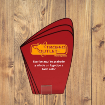 Placa homenaje roja para grabar , 19 cm