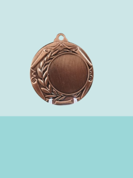 Medalha troféu com folhas no lado esquerdo, 4 cm