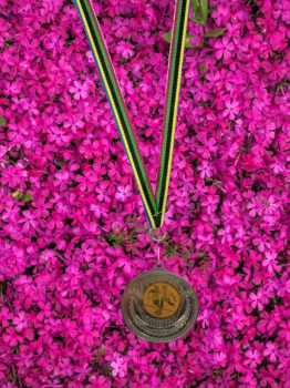 Medalha de prata com detalhe, 6.5 cm