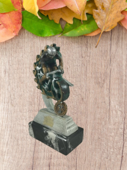 Trofeo ciclista con espiga,grabacion incluida., 18.5 cm