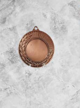 Medalla bronce con dibujo hojas , 4.5 cm