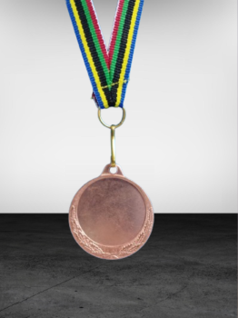 Medalla color bronce con grabado disco y cinta incluidos en el precio, 3.5 cm