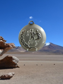Medalla rugby plateadad , 5 cm
