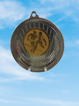 Medalha de prata com detalhe, 6.5 cm