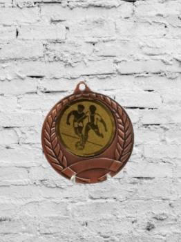 Medalla bronce con dibujo a dos lados, 4.5 cm