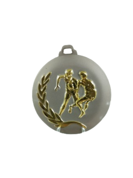 Medalha de prata com jogadores de rugby de ouro, 5 cm