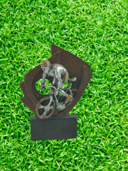 Troféu de ciclismo montado em uma bicicleta, 12 cm