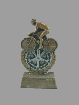 Troféu de ciclismo com ciclista andando de bicicleta, 15 cm