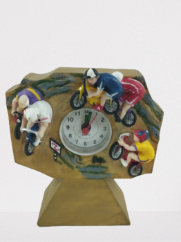 Trofeo ciclista con reloj y grabacion, 12 cm