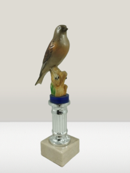 Troféu de pássaro marrom com pé marrom, 24.5 cm