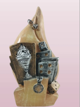 Trofeo cartas con forma de jarron , 15.5 cm