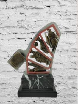 Trofeo cartas con baraja, 19 cm